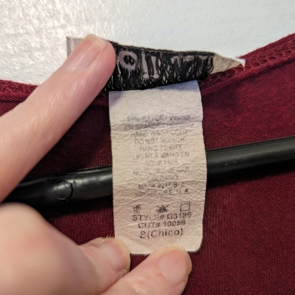 coii | Romantic Burgundy Flutter Dress | Size Small - Picture 4 of 9